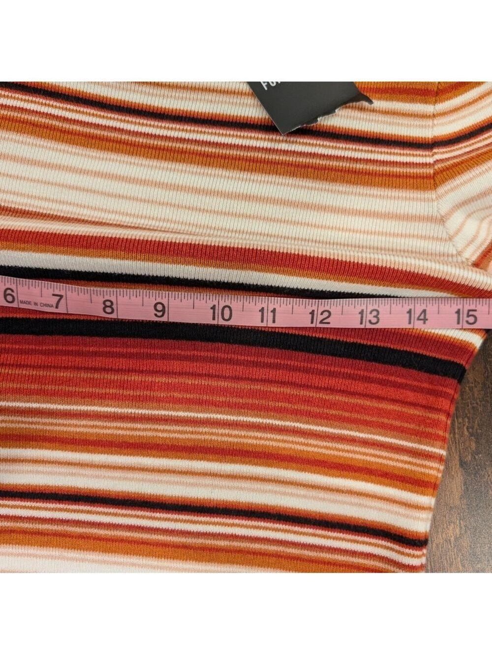 Forever 21 Knit Dress Rust Cream Mock Neck Medium NWT - Picture 6 of 7